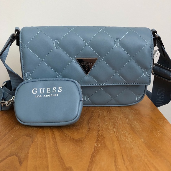 Guess Handbags - NWT GUESS Blue Quilted Adjustable Strap Crossbody Handbag Small/Medium Size